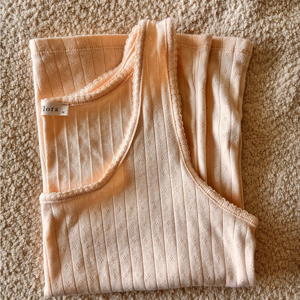 Neuflora cream Ribbed Tank Top - Picture 4 of 4
